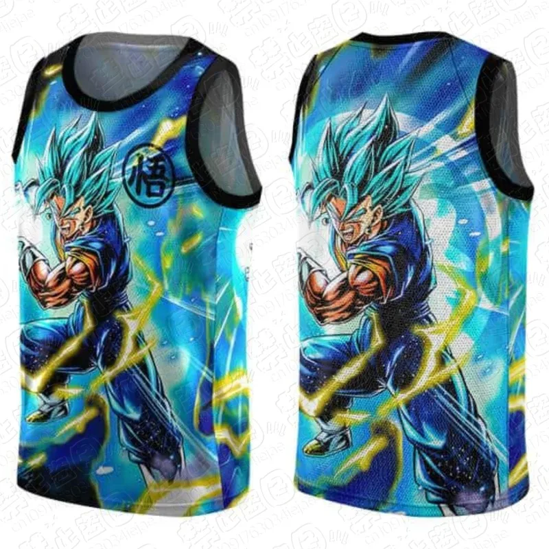 2026 Anime Dragon BallZ Goku Super Saiyan Sleeveless Basketball Jersey Oversize Casual Sport Outdoor Fitness Breathable Vest