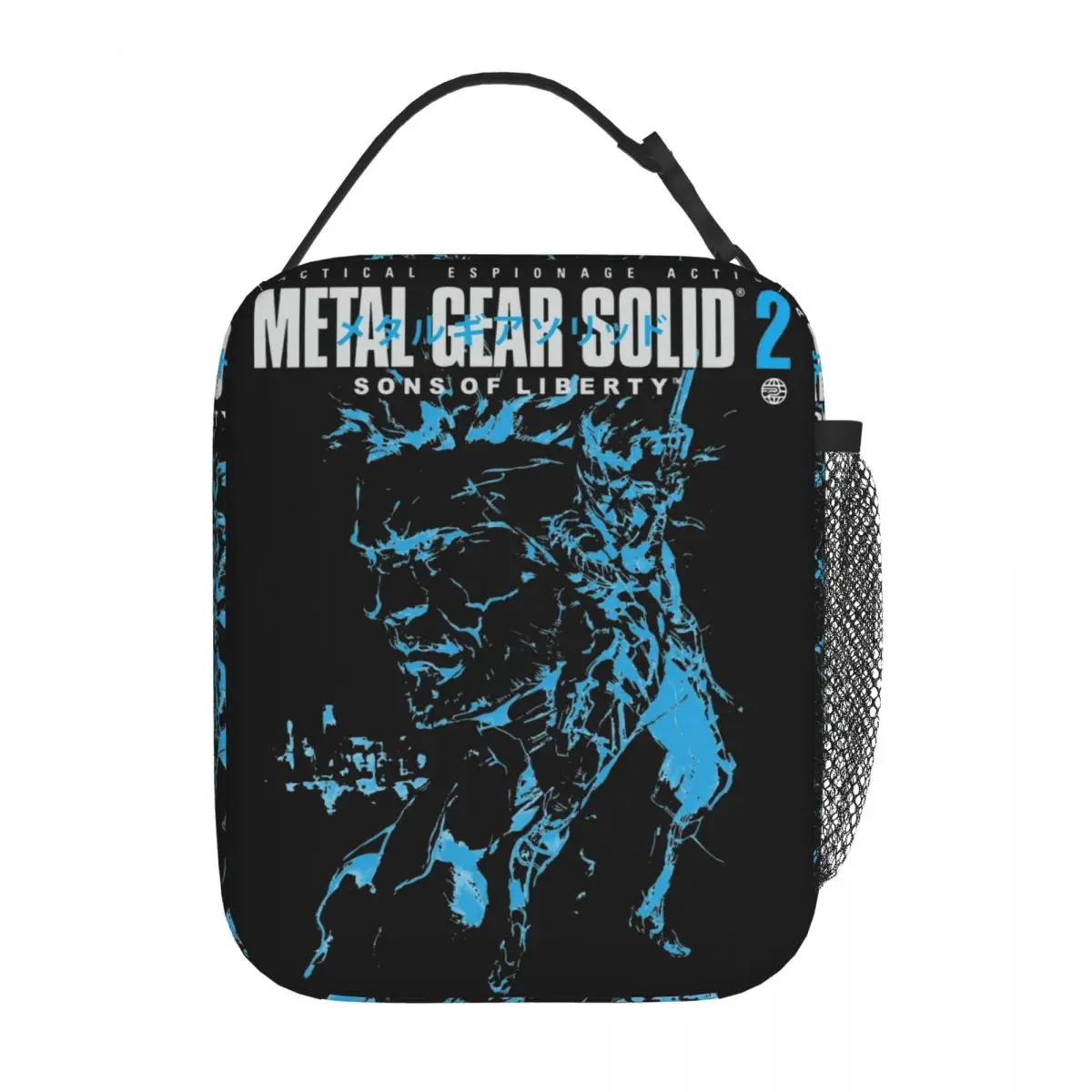 MGS2 Snake And Raiden Thermal Insulated Lunch Bags for Travel Solid Snake Portable Bento Box Men Women Cooler Thermal Lunch Box