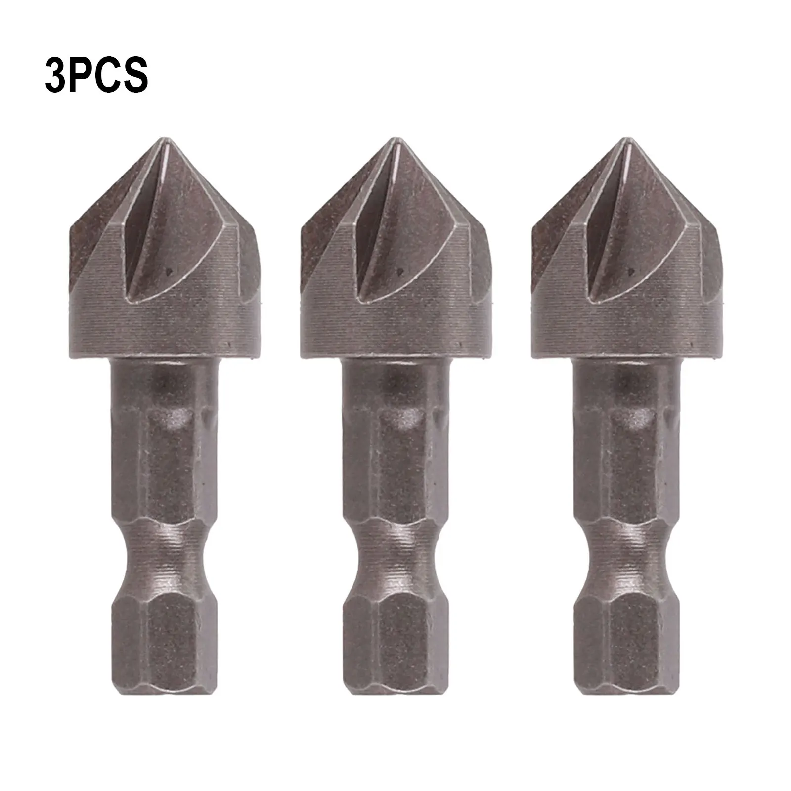 Drill Bits 5 Flute Drill Bits Power Tools 13mm Diameter 45# Steel 5 Flute 90 Degree 6.35mm Shank Diameter Gray