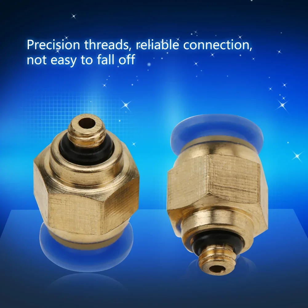 

4mm Air Pipe Pneumatic Quick Fittings Male Thread Straight Push In Connector (PC4-M5 20pcs)