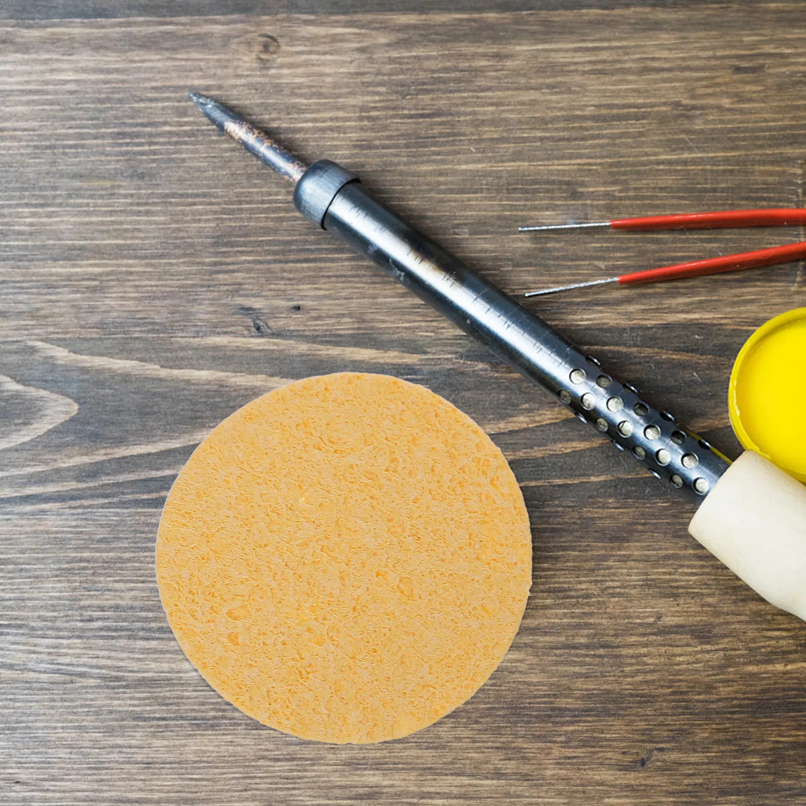 

50 шт. круглых губок для очистки наконечников паяльников, термостойкие, премиум-качество, для удаления остатков при пайке и защиты