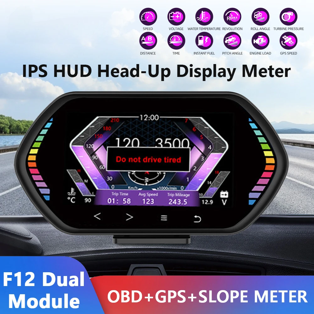 Newest 4.5 Inch Display Auto OBD2 GPS HUD Head Up Car Digital Speedometer Display Smart Gauge Odometer Security Alarm RPM