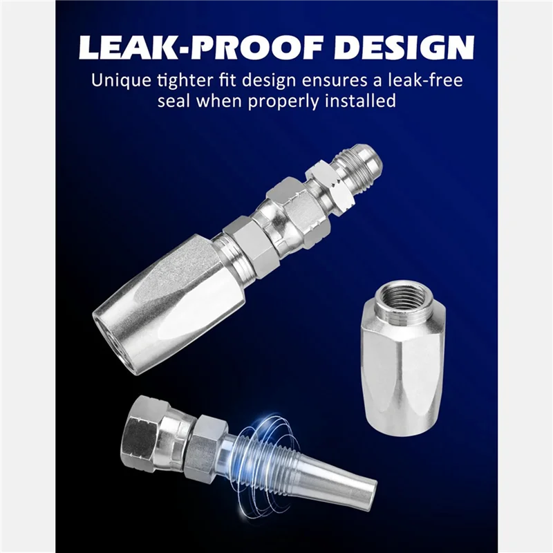 【TODAY-ONLY!】4Pcs Hydraulic Hose Repair Kit, Reusable, 2-Wire Reusable Hydraulic Repair Fitting 1/2Inch