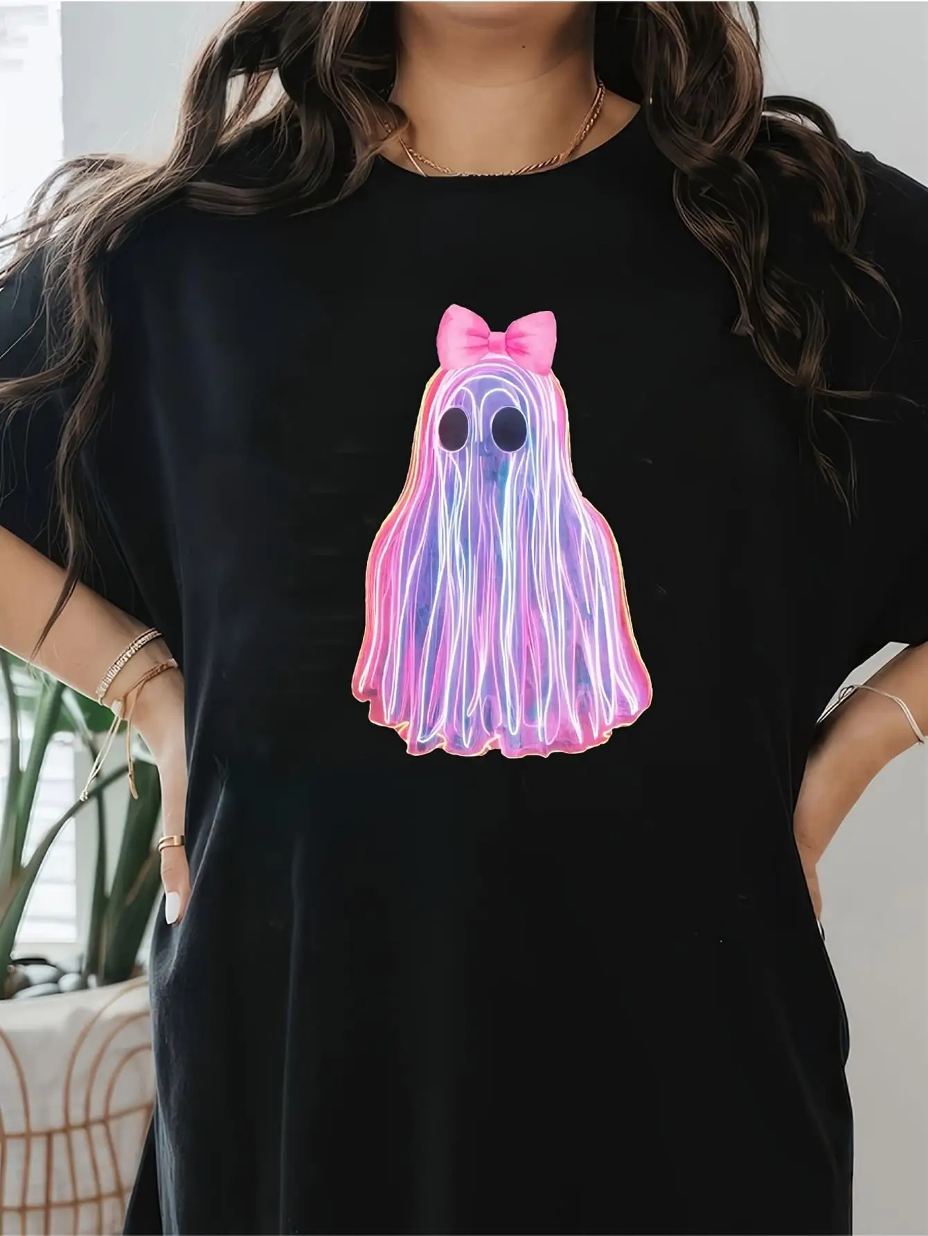 

New Women's T-shirt Plus Size Printed Casual Loose Fashion Short Sleeve T-shirt, Soft Comfortable and Breathable, Outdoor Sports