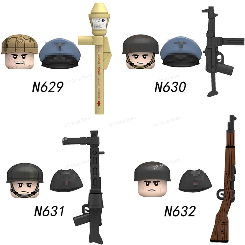 

N629-632 Warrior Soldiers Action Figures Bricks Military Air Force Army Weapons Gun Helmets Accessories Building Blocks Toy Gift
