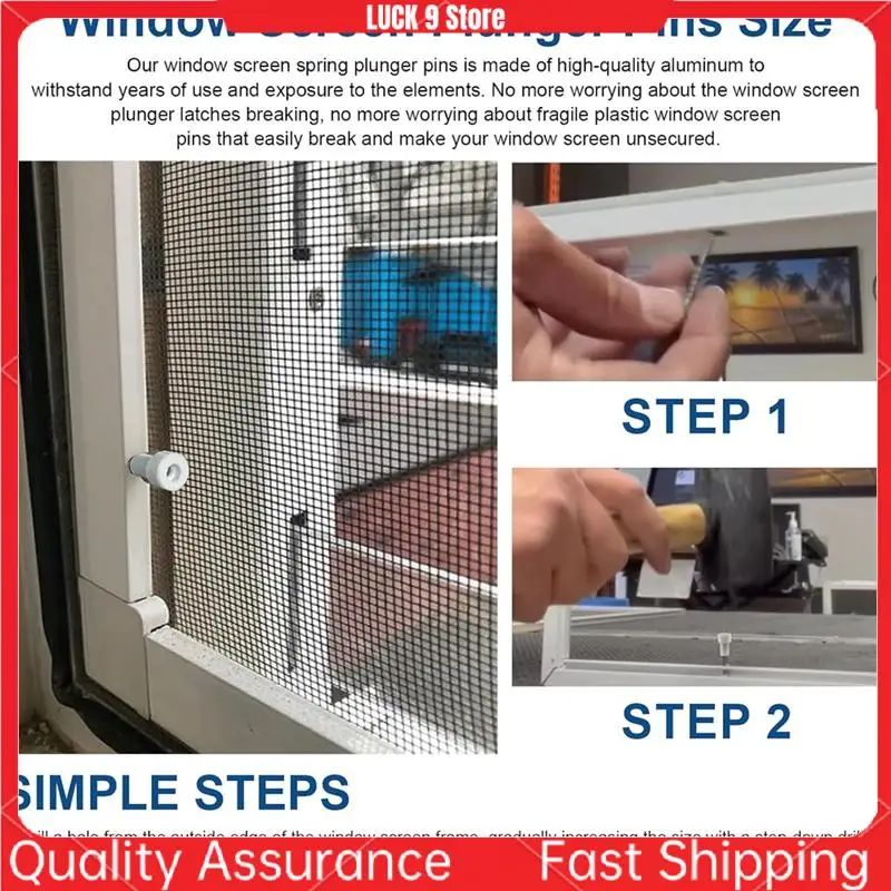 30 Pack Window Screen Plunger Latches 5/32 Inch X 1-1/2 Inch,For Aluminum Window Screens,Plunger Latch Clips-AB52