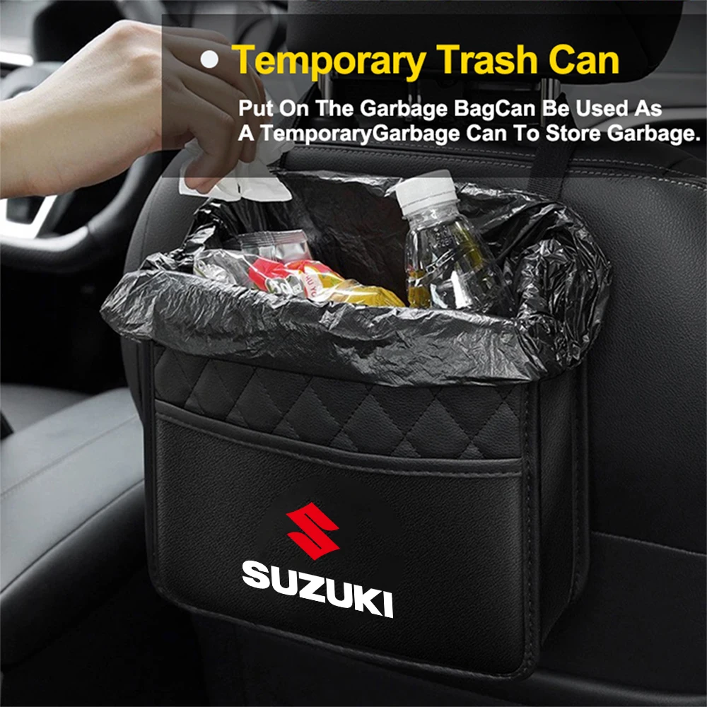 PU Leather Car Large Capacity Storage Bag Buckle Accessories for Suzuki SX4 Swift Jimny Vitara Grand Baleno Samurai view 5