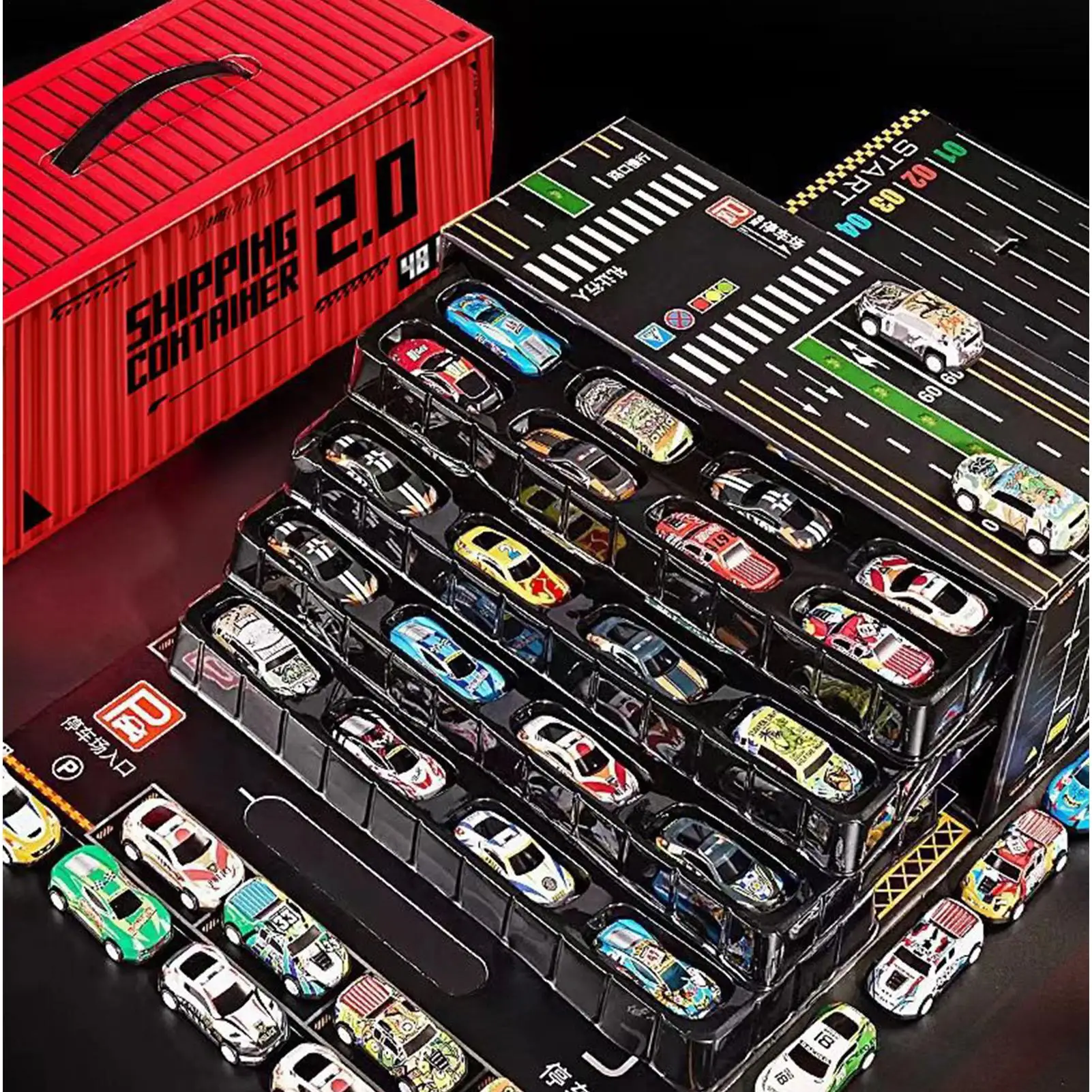 Kleine auto's voor kinderen 48-delige traagheid voertuigmodellen trek auto's voor jongen meisje verjaardagsfeestje kous kleinigheidjes display thuis