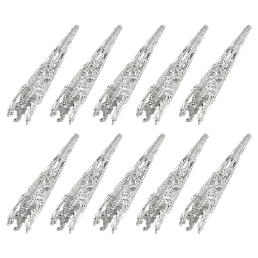 10 Pcs Decorative Corsage Display Stand - Lapel Pin Brooch Vase Apply to DIY/Prom/Wedding/Craft, 41mm, Rhodium