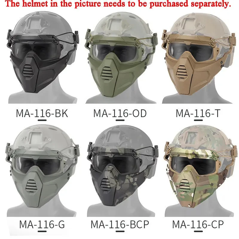 Halloween Mask for Cosplay Tactical Half Face Breathable Masks Hunting Airsoft Face Protective Masks with Helmet Connector