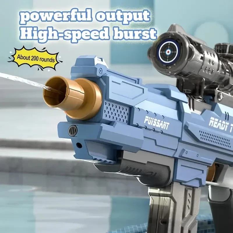 Pistolet à eau électrique haute pression pour enfants, jouets d'été en plein air, plage, piscine, jeux de combat, absorbe l'eau automatique, cadeaux