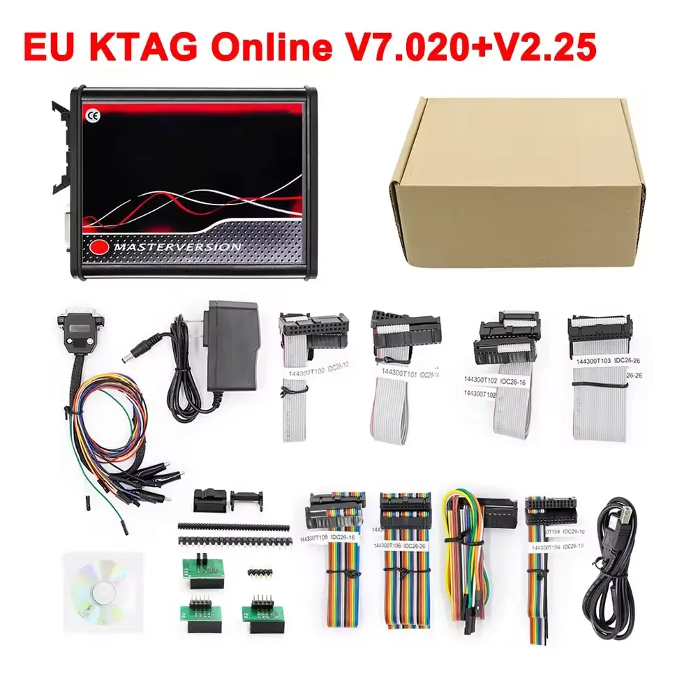 Online Unlimited KESS 2.80 EU Red V5.017 KTAG V7.020 4 LED 2.25 OBD2 Car ECU Chip Tuning Kit 5.017 K-Tag Programmer Tools