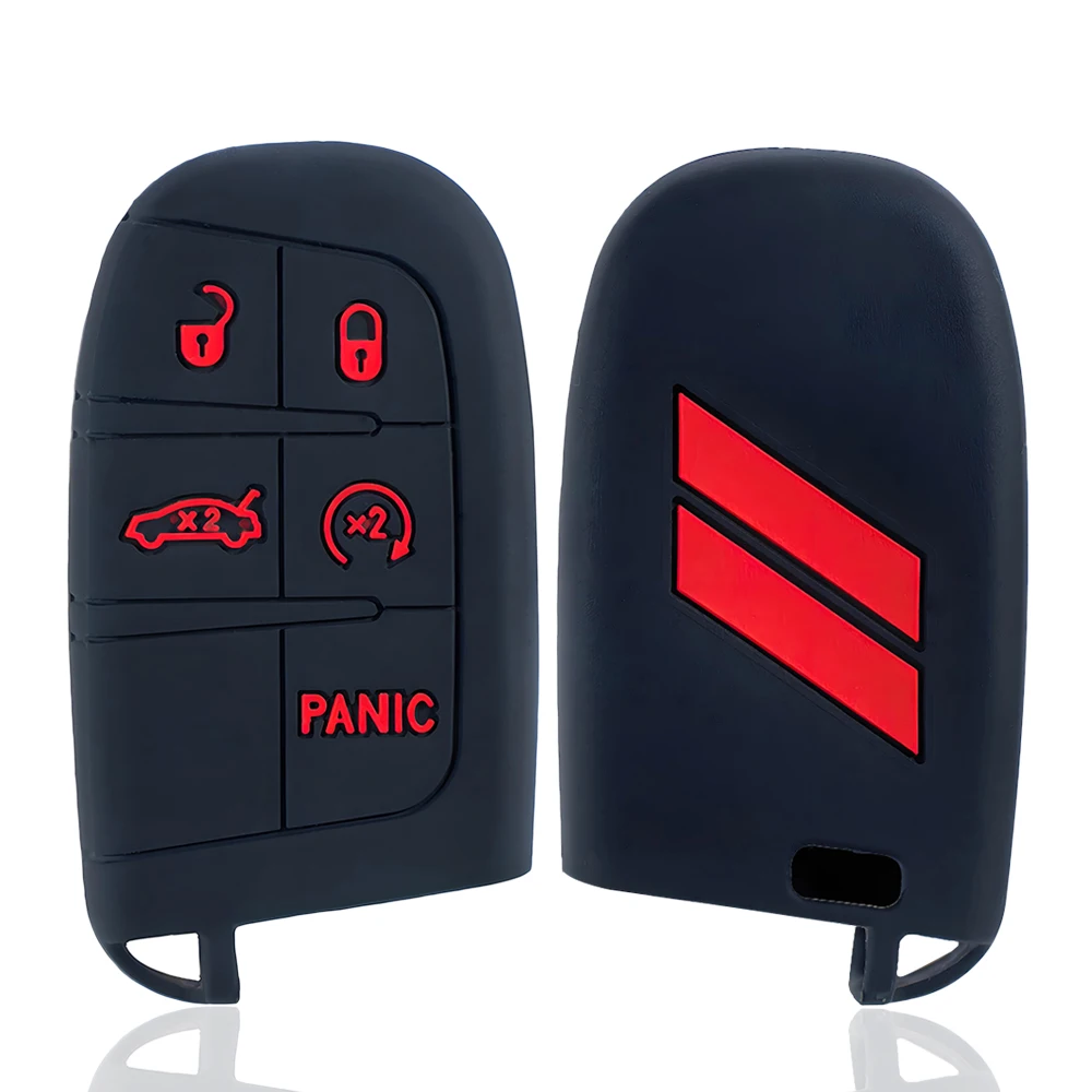 Silicone Car Key Case Cover for Jeep Renegade Compass Grand Cherokee for Chrysler Wrangler for Dodge Challenger Journey Charger