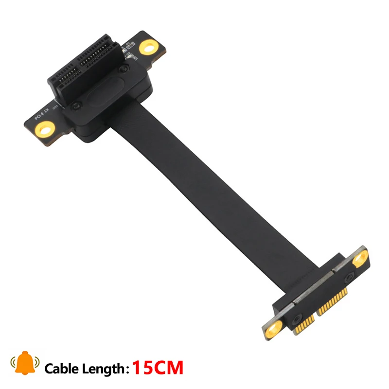 Cabo de extensão pci express 1x de 15cm com led de alimentação 3.3v 12v duplo ângulo reto de 90 graus 8gb pci-e pcie 36pin x1 para x1 cabo riser