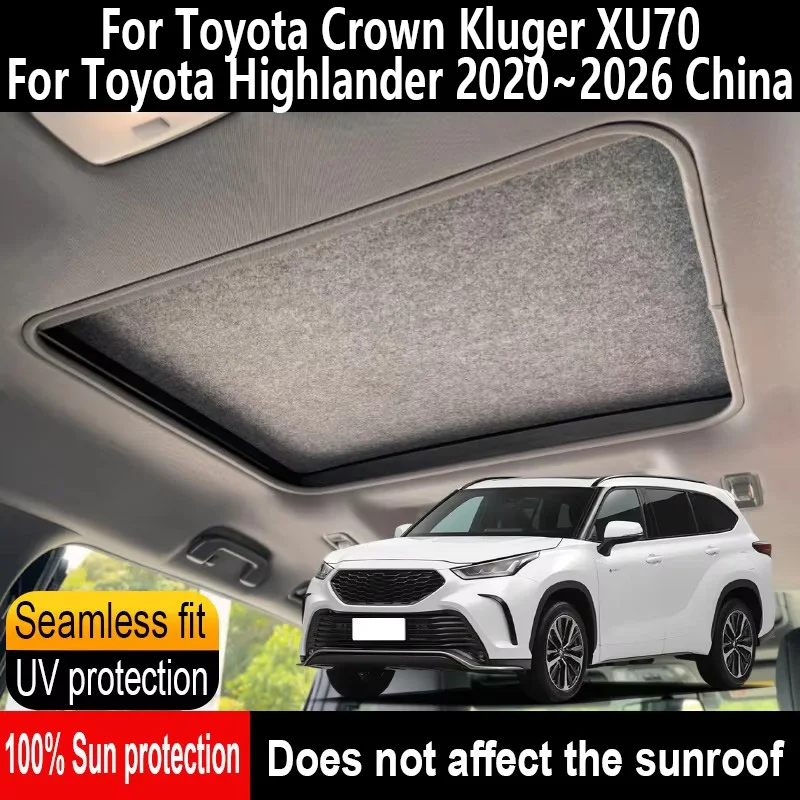 

Car Sunroof Insulation Roof Visor For Toyota Kluger Highlander 2020~2026 Anti-UV Electrostatic Adsorption Sky Curtain Sunshade