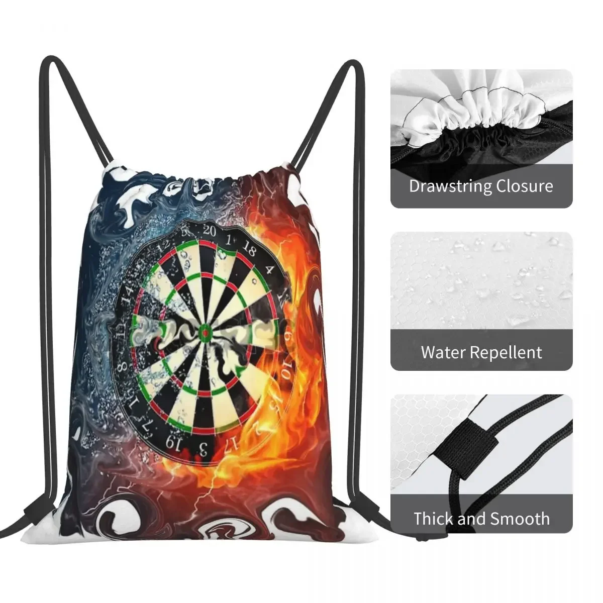 Darts Of Fire Backpacks Multi-function Portable Drawstring Bags Drawstring Bundle Pocket Sundries Bag BookBag Man Woman School