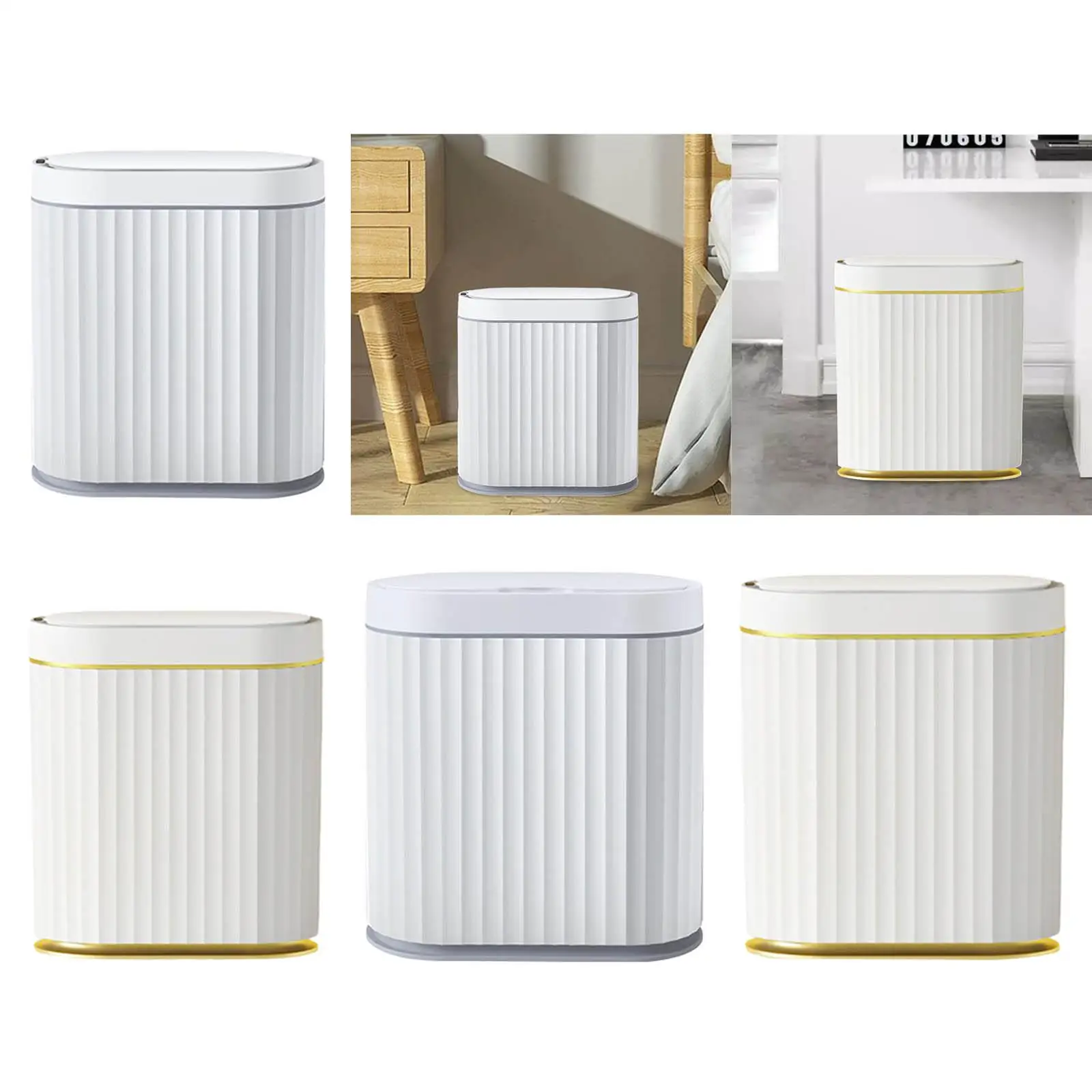 Smart Trash Can USB Rechargeable Garbage Can for Living Room Bedroom