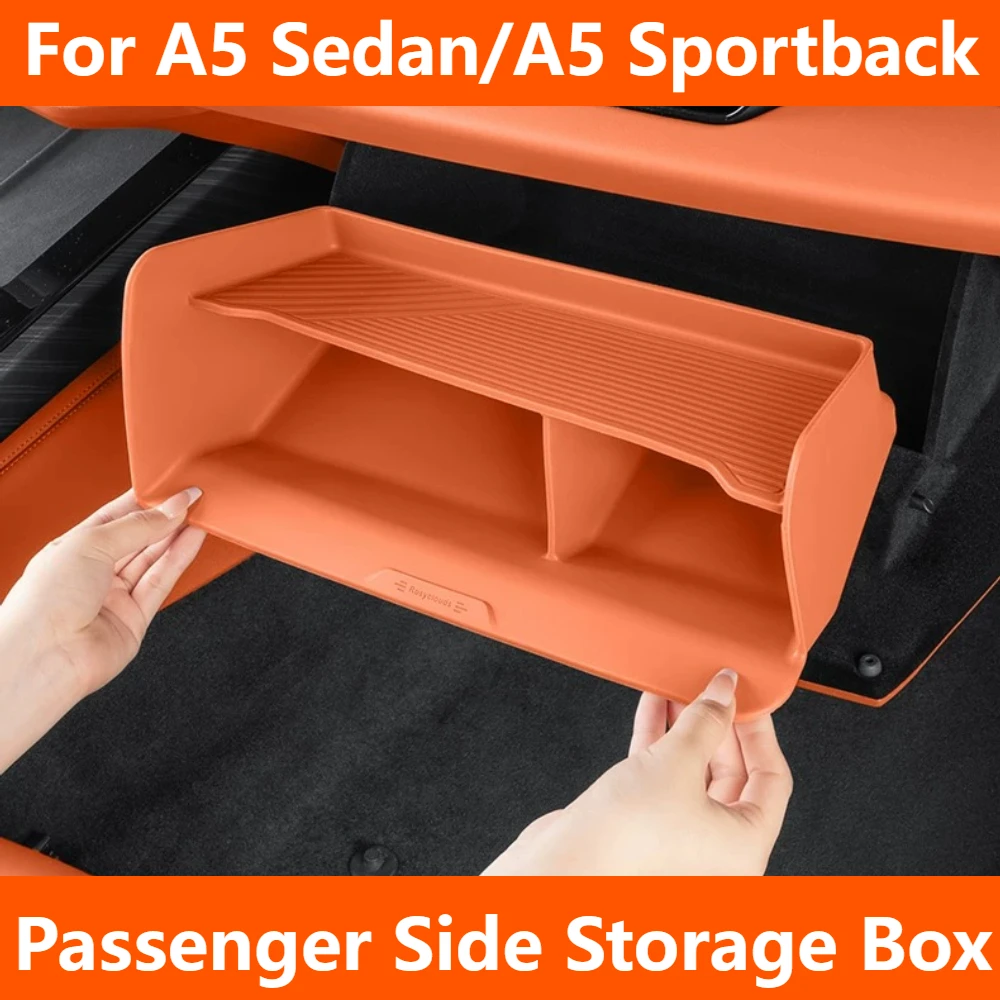 

For Audi A5 A5L Sportback Car Passenger Side Storage Box Silicone Organizer Tray Car Interior Accessories