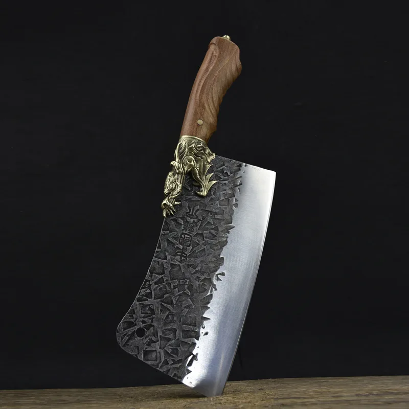 Imagem -03 - Longquan Facas de Cozinha com Madeira Handle Chopper Faca Sharp Cleaver Corte Handmade Facas Forjadas Carne e Aves Ferramentas 75