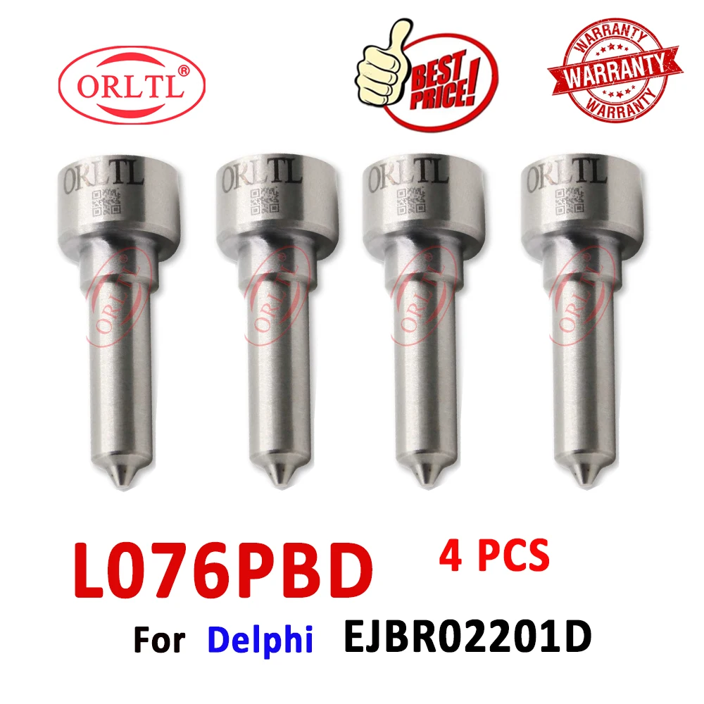 4 PCS L076PBD Common Rail Injector Nozzle Tip L076 PBD L076PBC Diesel Fuel Injector for Delphi EJBR02201D