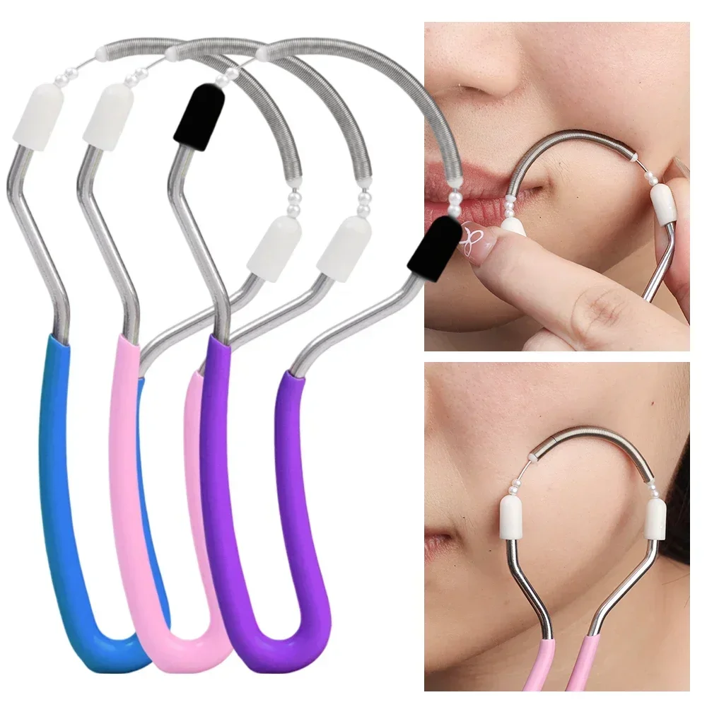 Face Epilator Fine Hair Fetal Hair Manual Spring Facial Hairs Removal Painless Remove Unwanted Hair on Upper Lip Chin Neck Tools