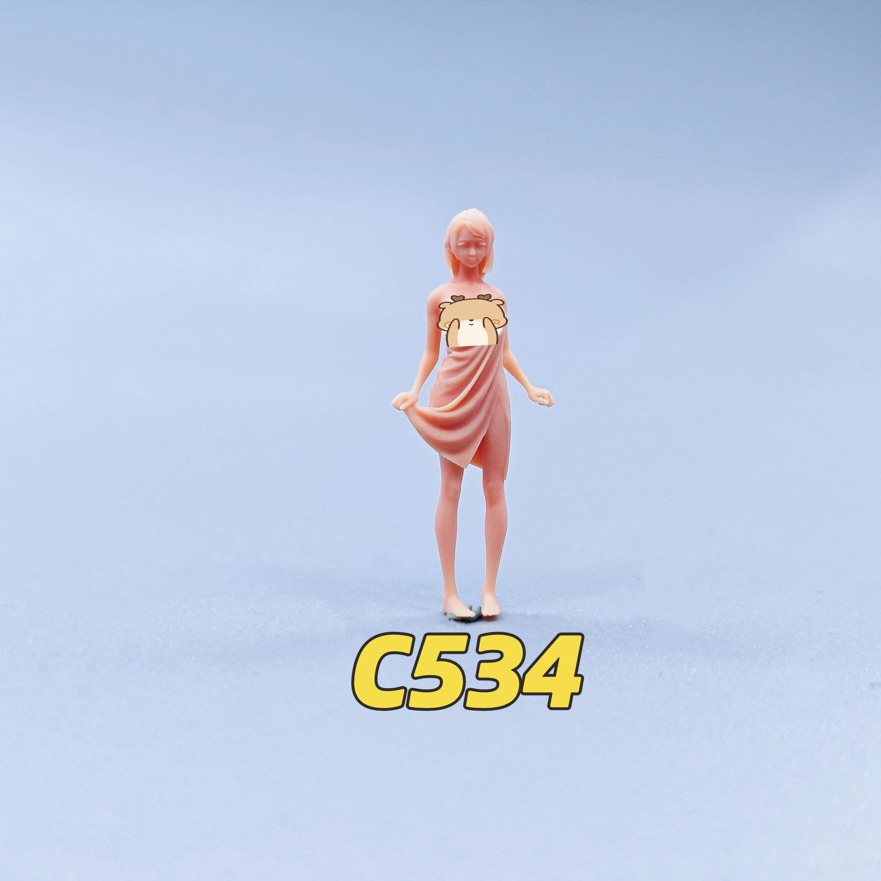 1/64 1/43 ตุ๊กตารุ่นเรซิ่นเสื้อคลุมอาบน้ําสาว Unสี Miniatures Diorama มือวาด C531 C535