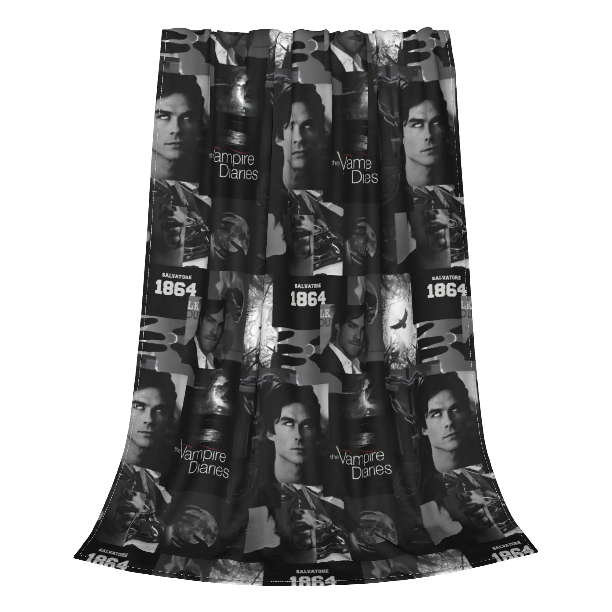 The Vampire Diaries TV Series Blanket Damon Salvatore Flannel Funny Breathable Throw Blanket for Coverlet Summer