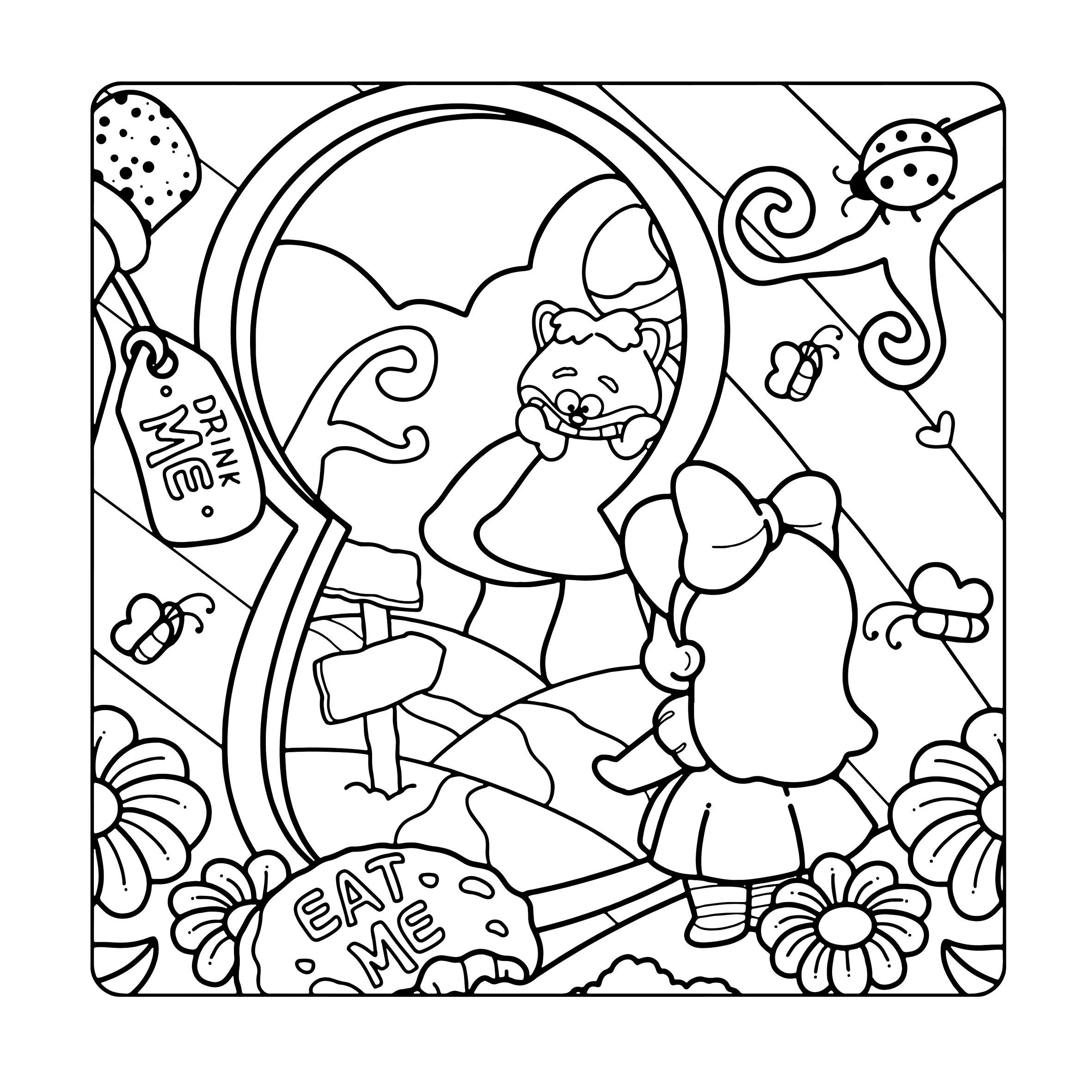 HAPPY GIRL Bold-easy Patterns Coloring Book for Adults Cute Drawing Book Perfect Gift for Party and Birthday