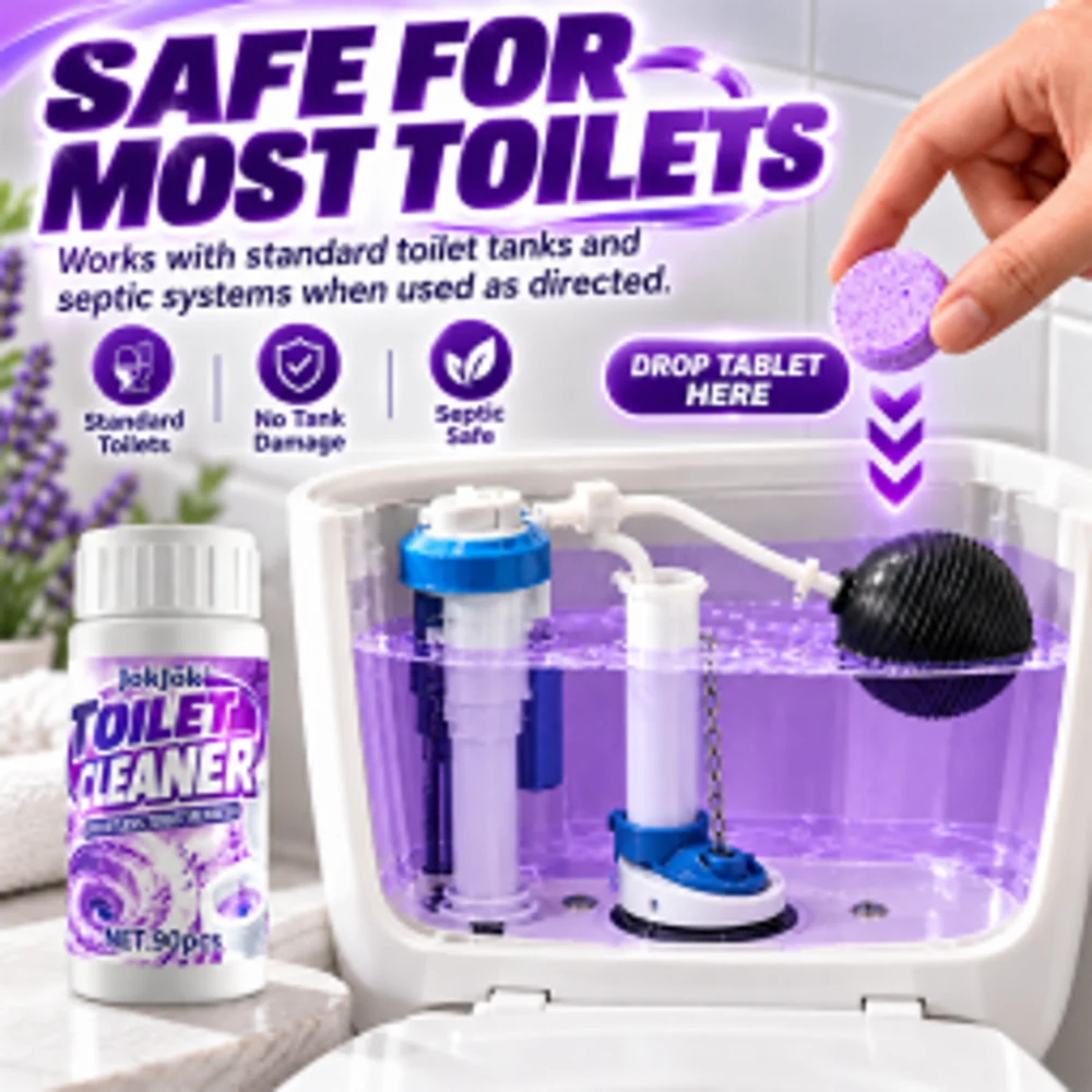Toilet Bowl Cleaner Effervescent Tablets — Instant; Dissolves Urine Stains & Scale; Whitens & Deodorizes; for Bowl, Rim & Drain.