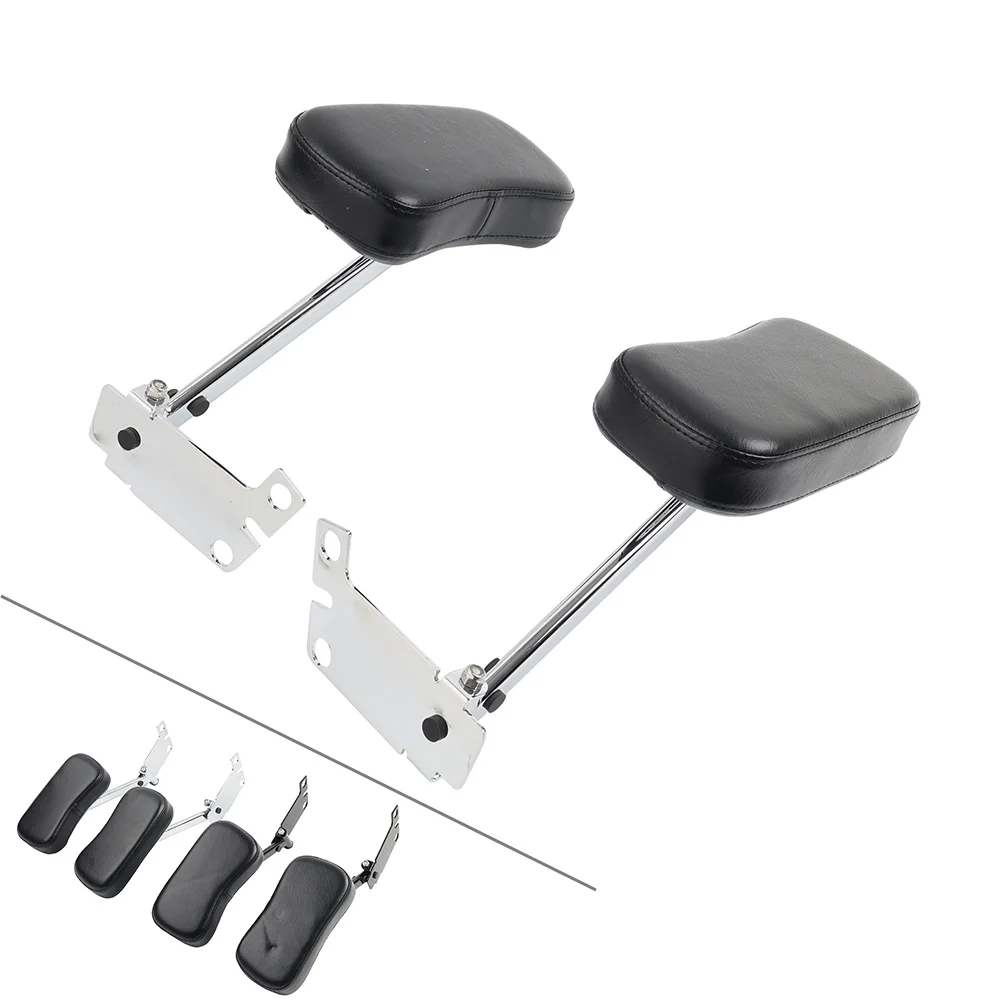 2Pcs Motor Passenger Armrest Arm Rest w/ Leather Pad For Honda Goldwing 1500 GL1500A Aspencade GL1500SE 1988-2000 Black/Chrome