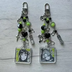 Matching tgswiiwagaa Keychains/ Phone Charms, Y2K Dainty Aesthetic, Simple Green Handmade Beaded Accessory, Gifts for Her