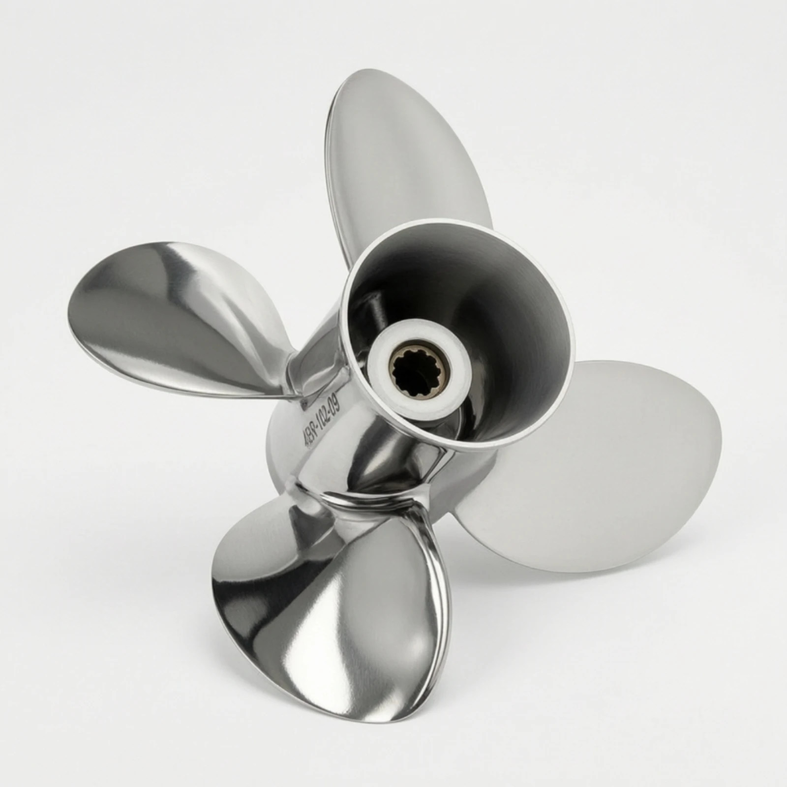 

Propeller with Splined Hub Stainless Steel Four Blade Propeller Marine Right-Hand for Boat Owners, Outboard Motors, Boats
