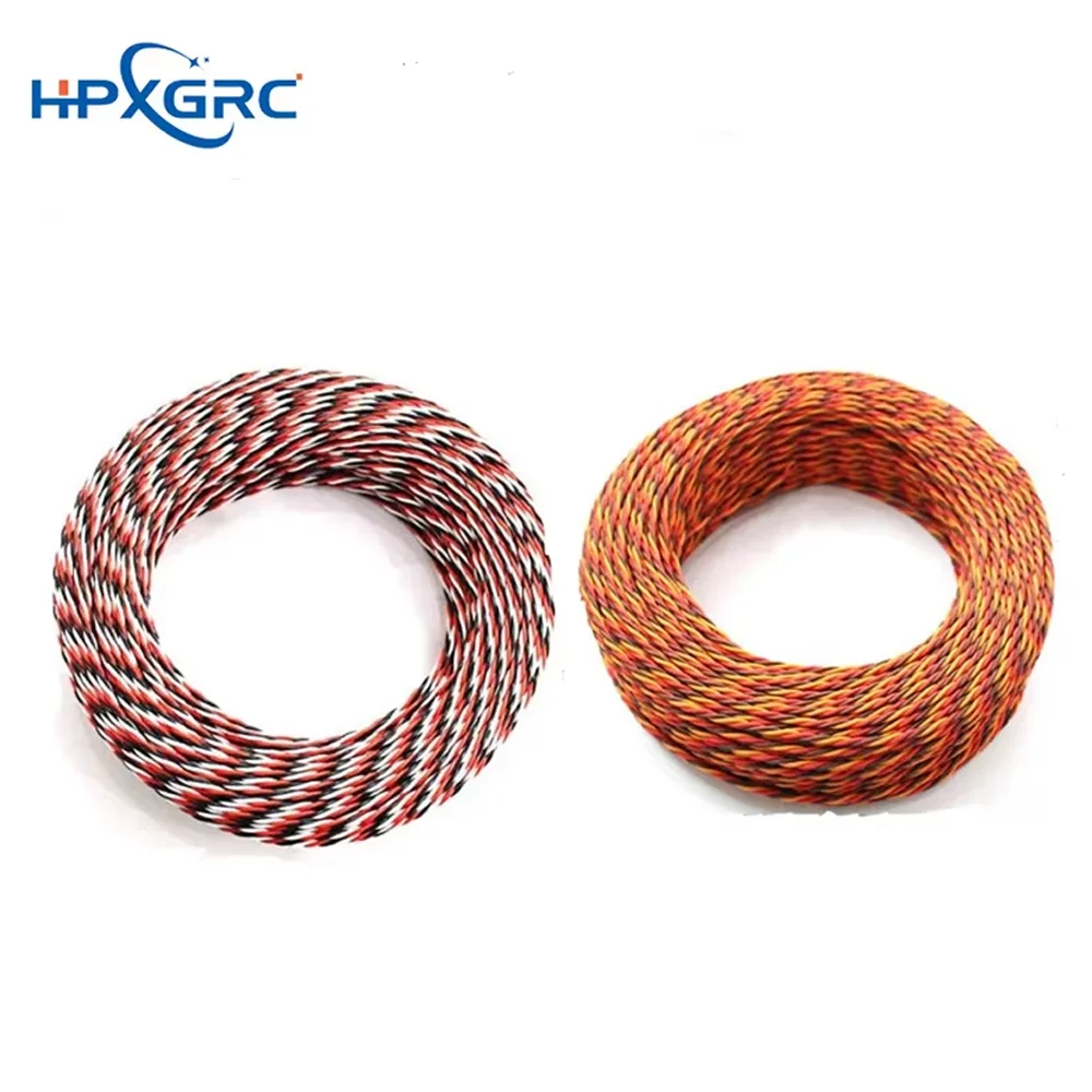 HPXGRC 1M 30/60 Core 3 ways Twist Servo Extension Cable JR Futaba Twisted Wire Lead For RC Airplane Accessories