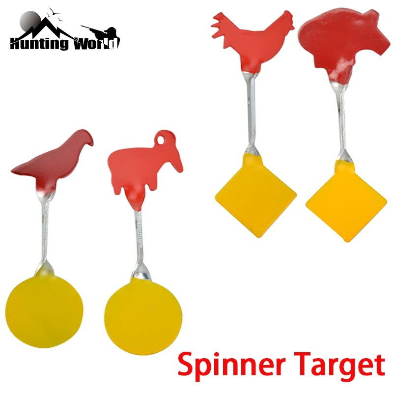 Archery Metal Automatic Reset Spinners Shooting Training Target Cock Pig Sheep Dove Tree Target  for Slingshot Airgun Airsoft