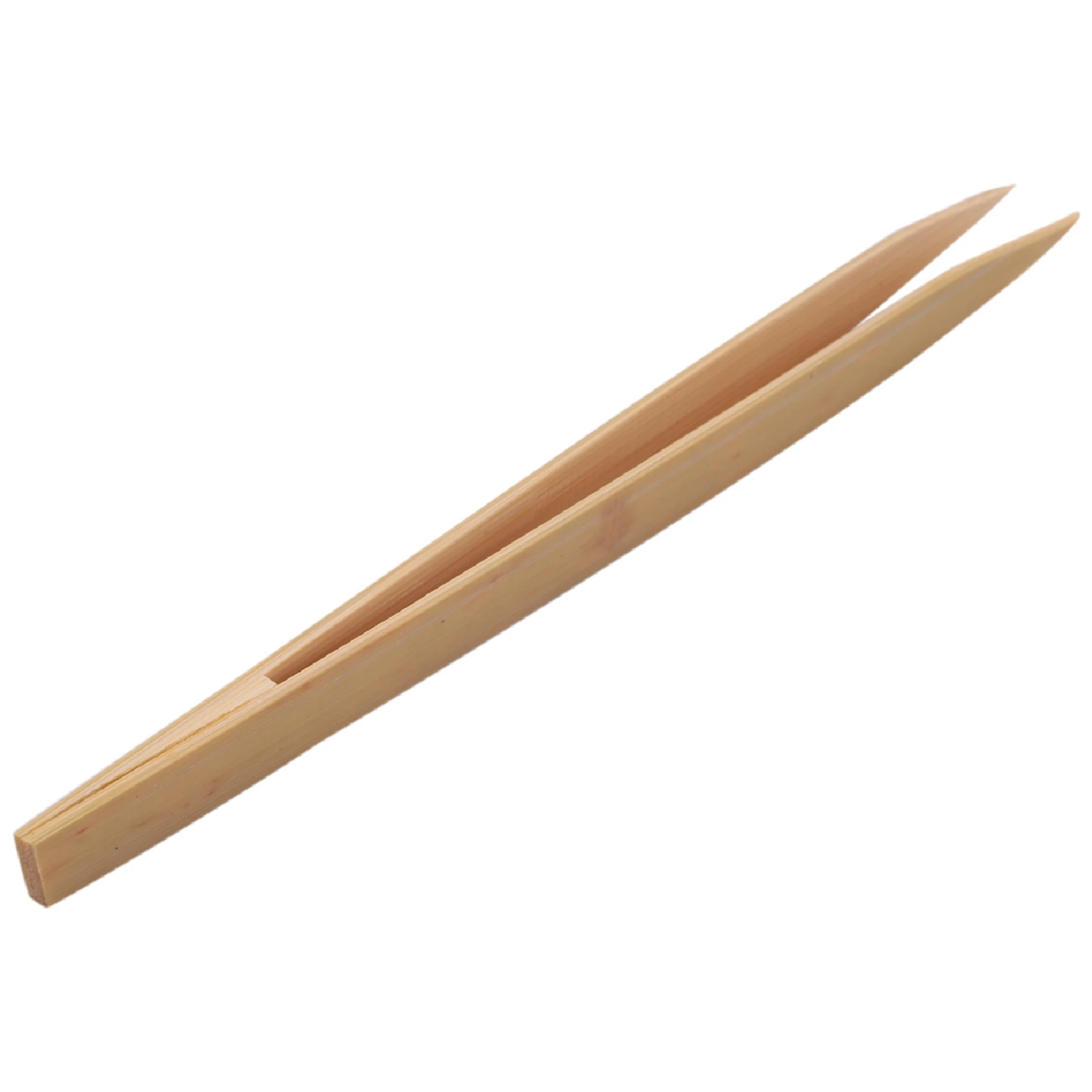 B17CB Pointy Tip Bamboo Straight Tweezer Tea Tong Handy Tool