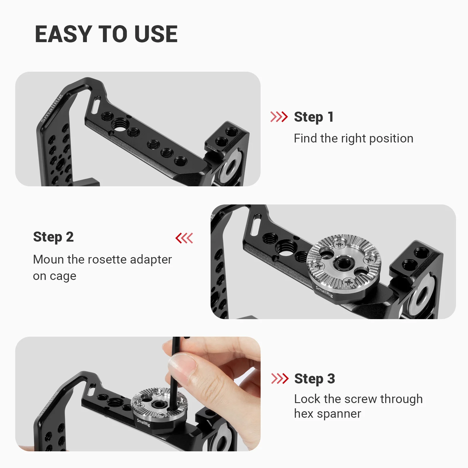 SmallRig ARRI-Standard Rosette Bolt-On Mount Plate (M6 Thread) for Camera Cage and Accessories -SAP2804