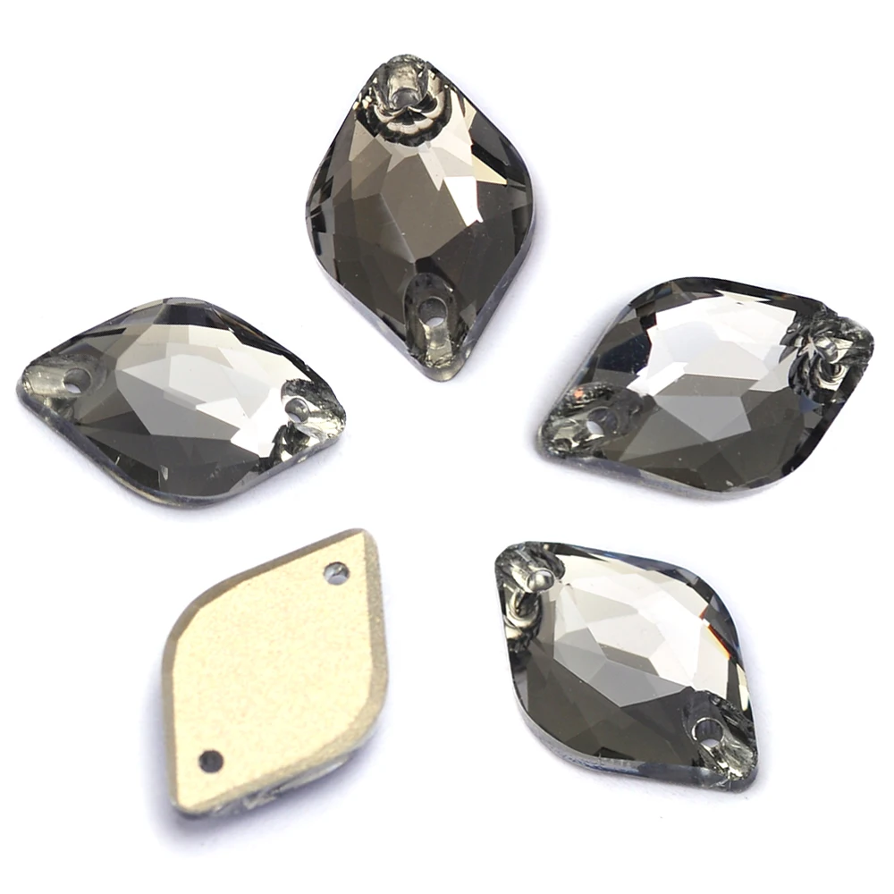 Pubrilex Black Diamond Alle Formen Aufnähbare Strasssteine Flache Kristallperlen Nähzubehör für Kleidung und Schmuckdekoration – Detail 7