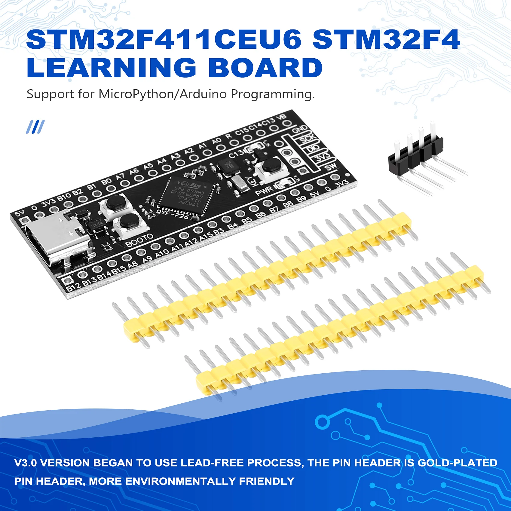 لوحة تطوير ABJG-STM32F411، لوحة تعليمية STM32F411CEU6 STM32F4، دعم لـ