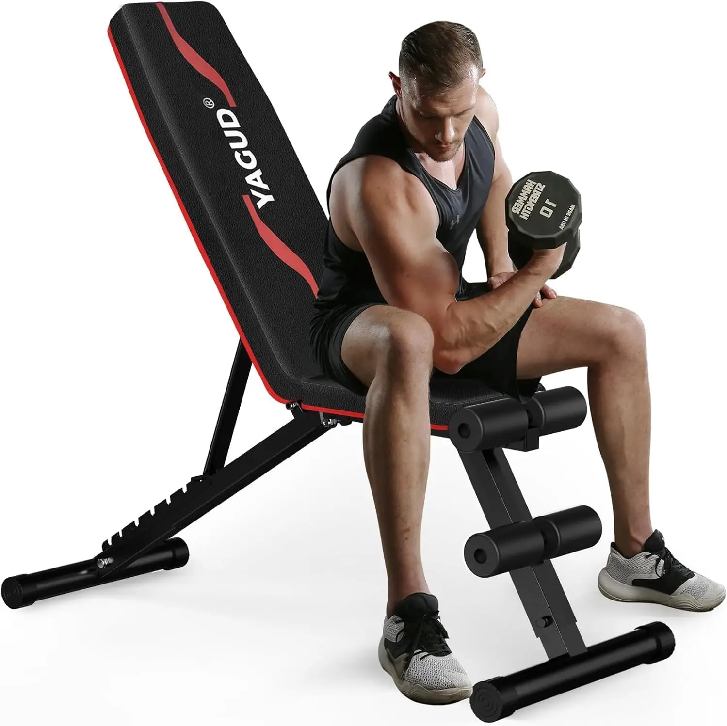 Bancos de entrenamiento ajustables para ejercicio con mancuernas de gimnasio en casa, banco inclinable estable de 880 LB para entrenamiento de cuerpo completo