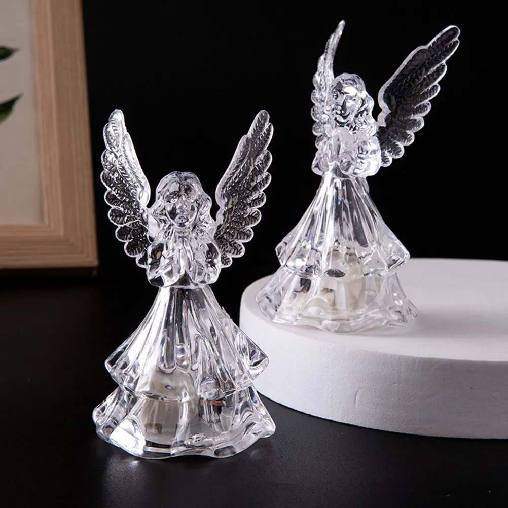 4Pcs 천사 모양의 밤 빛 부드러운 따뜻한 침실 머리맡 램프 만화 테이블 램프 홈에 대 한 장식 밤 빛