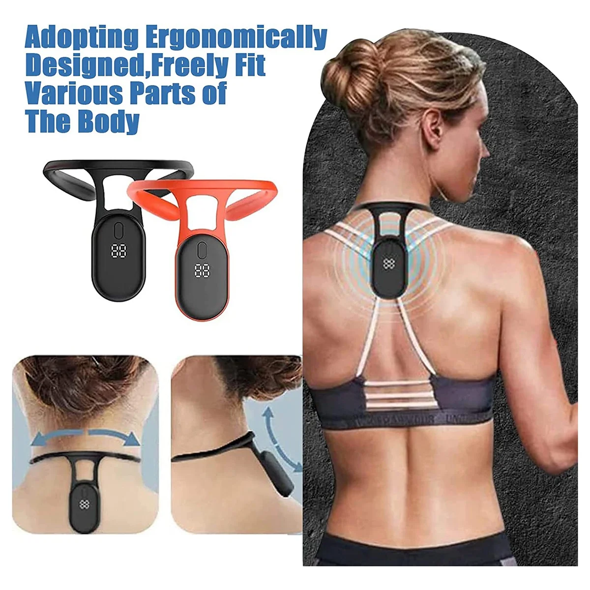 1PCS Portable Lymphatic Soothing Body Shaping Neck Instrument, Posture Correction Belt Relief Massage Device-B