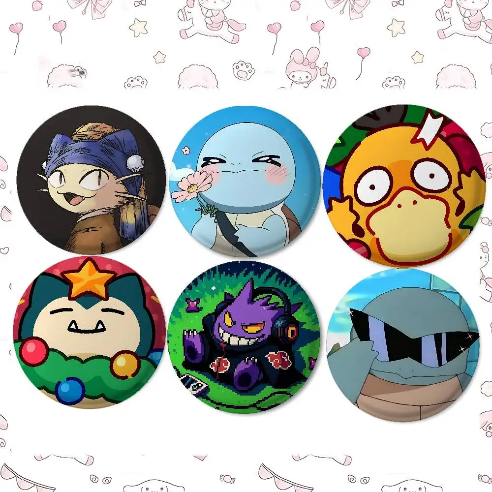 Cute P-Pokemons Badges Tinplate Soft Button Pin Brooch Metal Badge Custom Jewelry Accessories Hat Bag Lapel