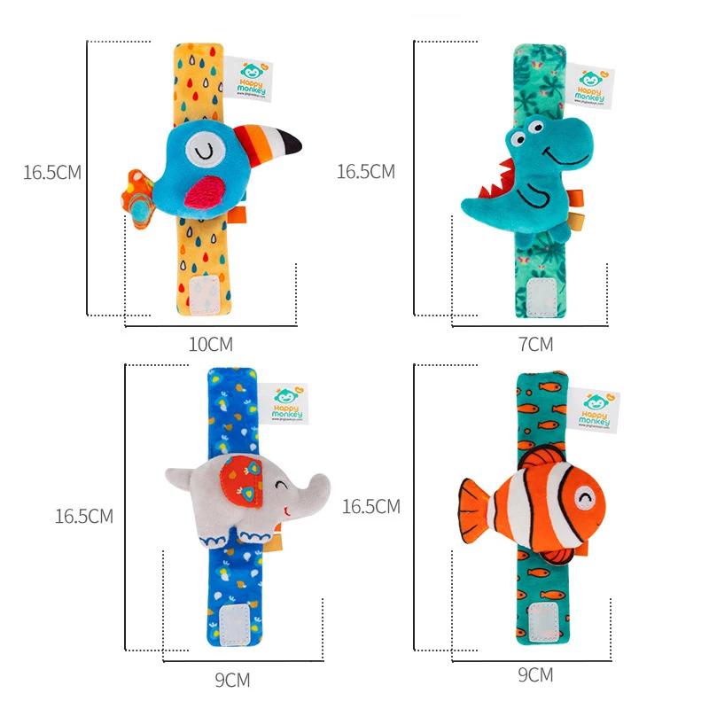 Hochet en peluche mignon pour bébé de 0 à 12 mois, hochet de poignet sensoriel pour nouveau-né, cadeaux pour bébé, jouets sensoriels en peluche douce pour bébés