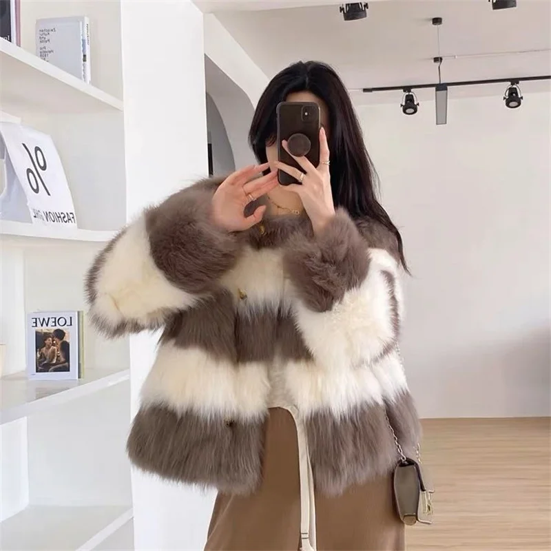 Autumn Winter Female New Black White Small Fragrant Wind Imitation Fur Jacket 2023 Women Advanced Sense Fashion Short Fur Coat