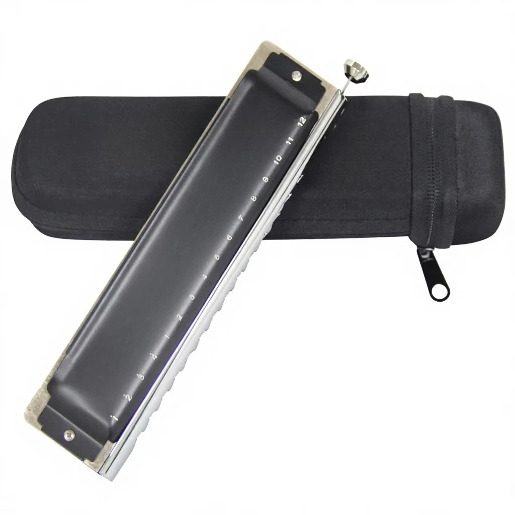 Chromatic Harmonica 16-Hole Stainless Steel Plastic New Model for Adults Students Beginners Advanced Players Performance