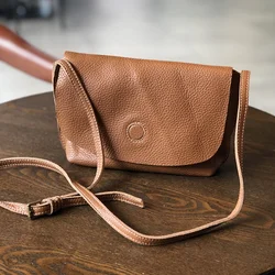 Women's bag Leather crossbody bag Vintage head layer cowhide women's fashion mobile wallet Casual single shoulder cowhide