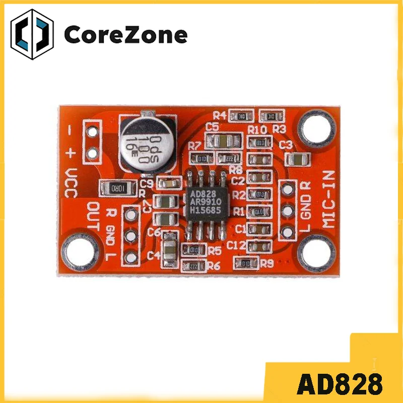 AD828 Piezoelectric Ceramic Preamp Preamplifier Board Pickup Module DC 4V-14V