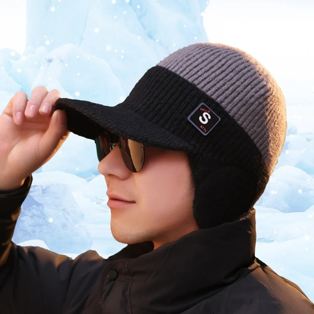 

Модная ветрозащитная шапка для защиты ушей, морозостойкая повседневная вязаная шапка, утолщенная теплая зимняя шапка