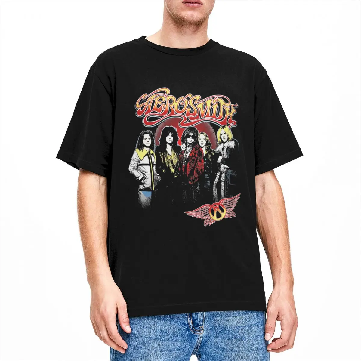 Casual Vintage Rock Band Aerosmith T-Shirt Men Women's Crewneck 100% Cotton Heavy Metal Concert Tour Short Sleeve Tees Clothing