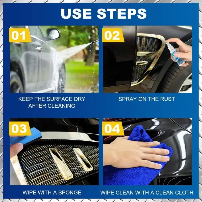 2026 New Car Rust Remover Sprayer Metal Paint Cleaner Rust Remover Sprayer Car Maintenance Iron Powder Cleaning 30ml/100ml